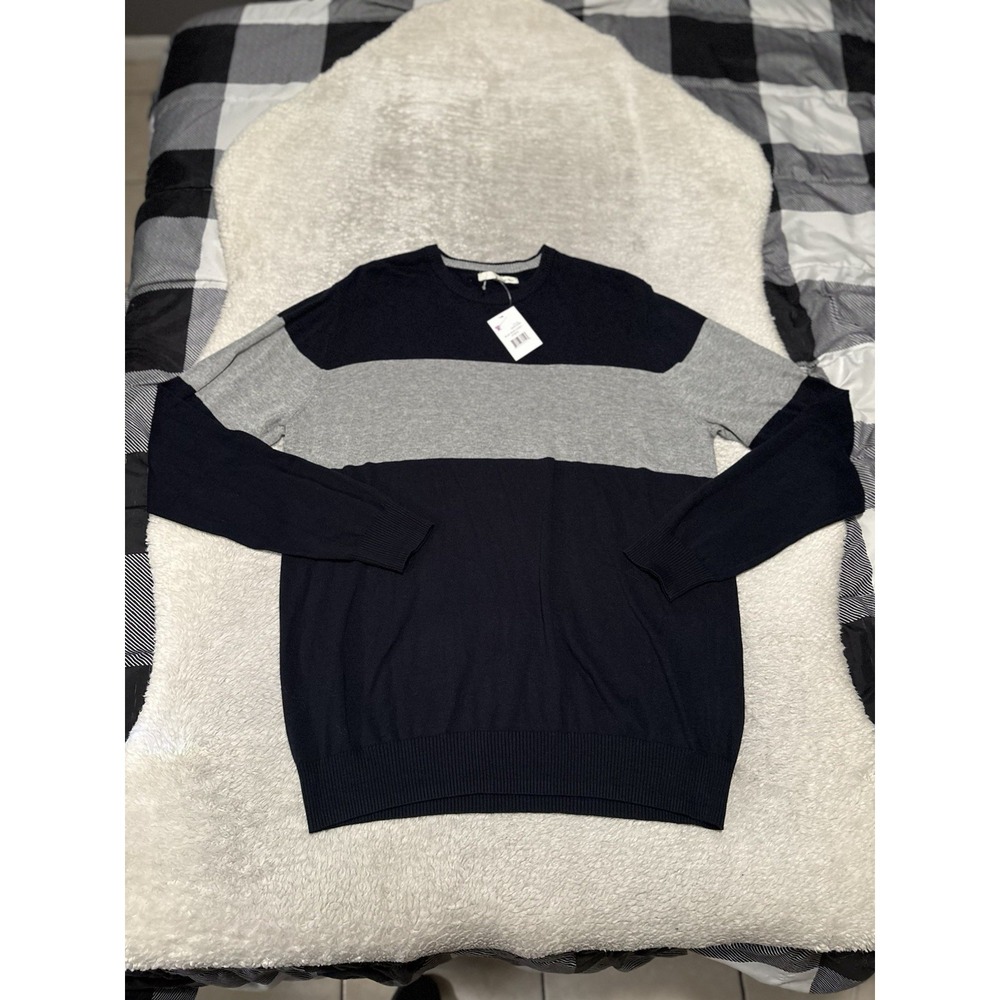 Hawker Rye Men's Navy Blue Sweatshirt Size XL Gray Crew New